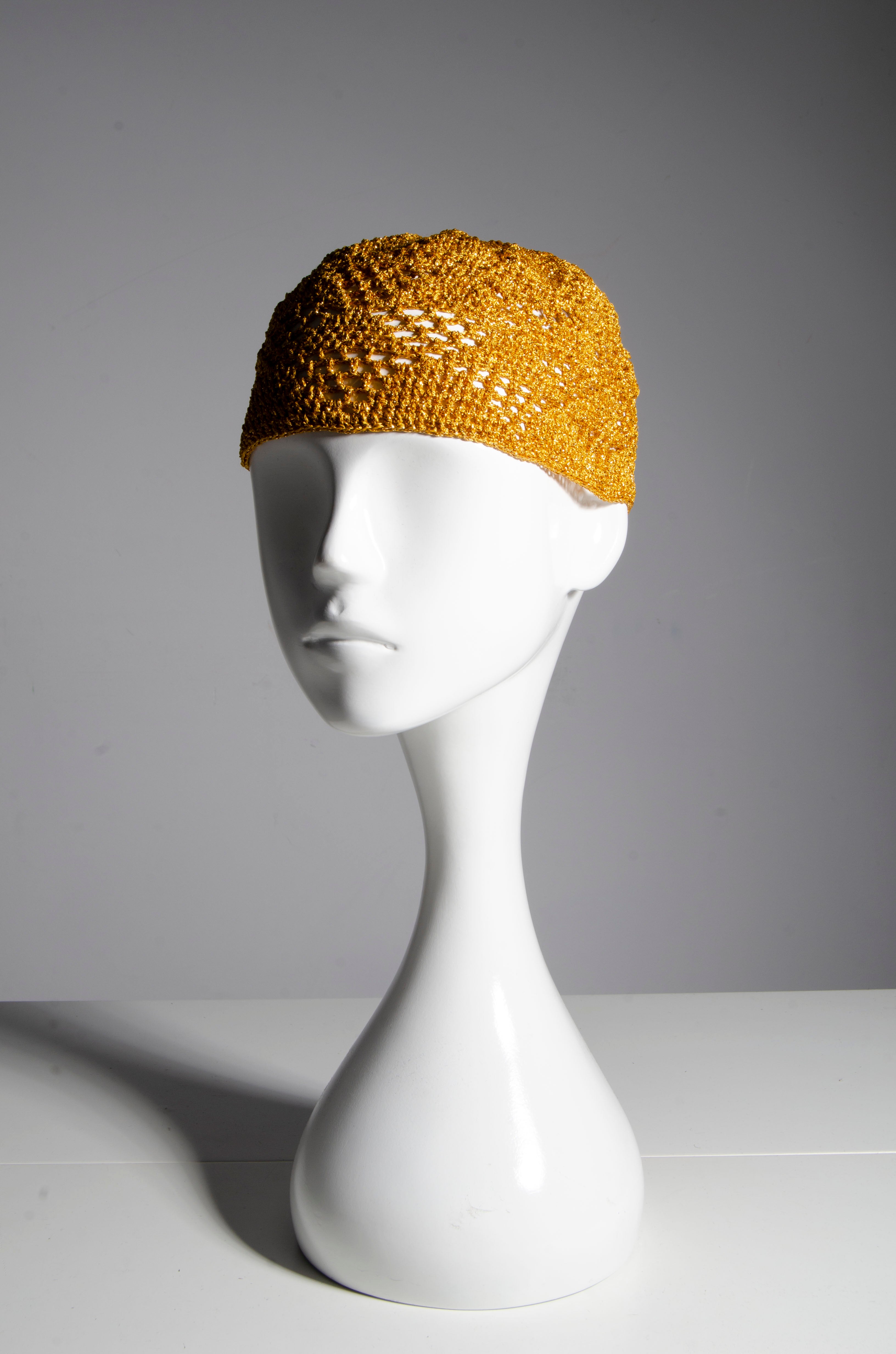 Golden Crochet Cap - ZAID FAROUKI