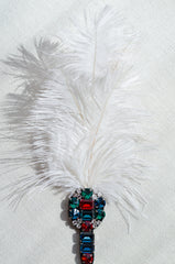 Gothic Crystal Feather Brooch