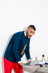 Blue Motif Sweater - ZAID FAROUKI