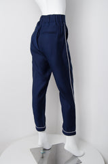 Navy Blue Pyjama Chic Pants - ZAID FAROUKI