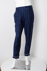 Navy Blue Pyjama Chic Pants - ZAID FAROUKI