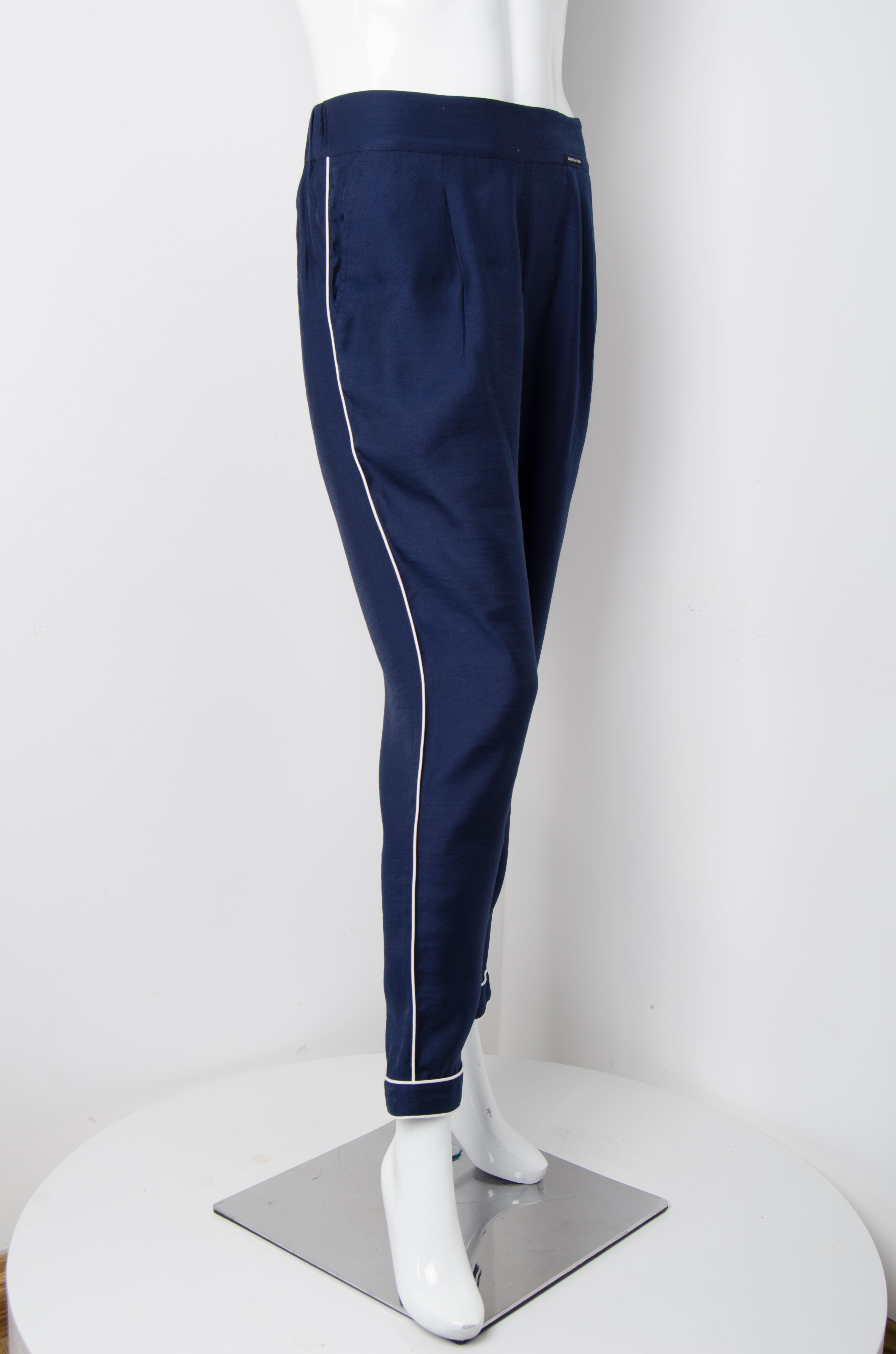 Navy Blue Pyjama Chic Pants - ZAID FAROUKI