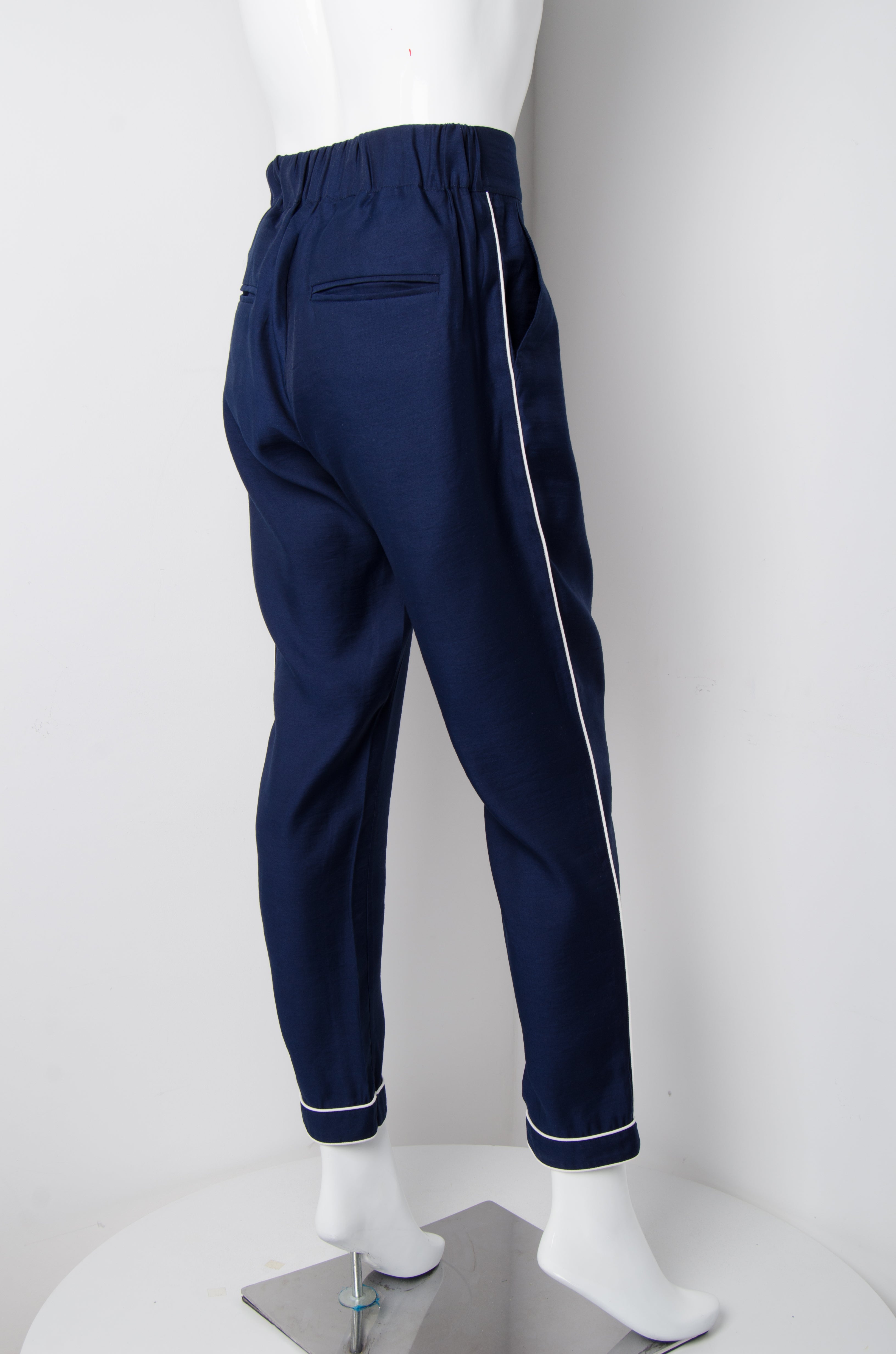 Navy Blue Pyjama Chic Pants - ZAID FAROUKI