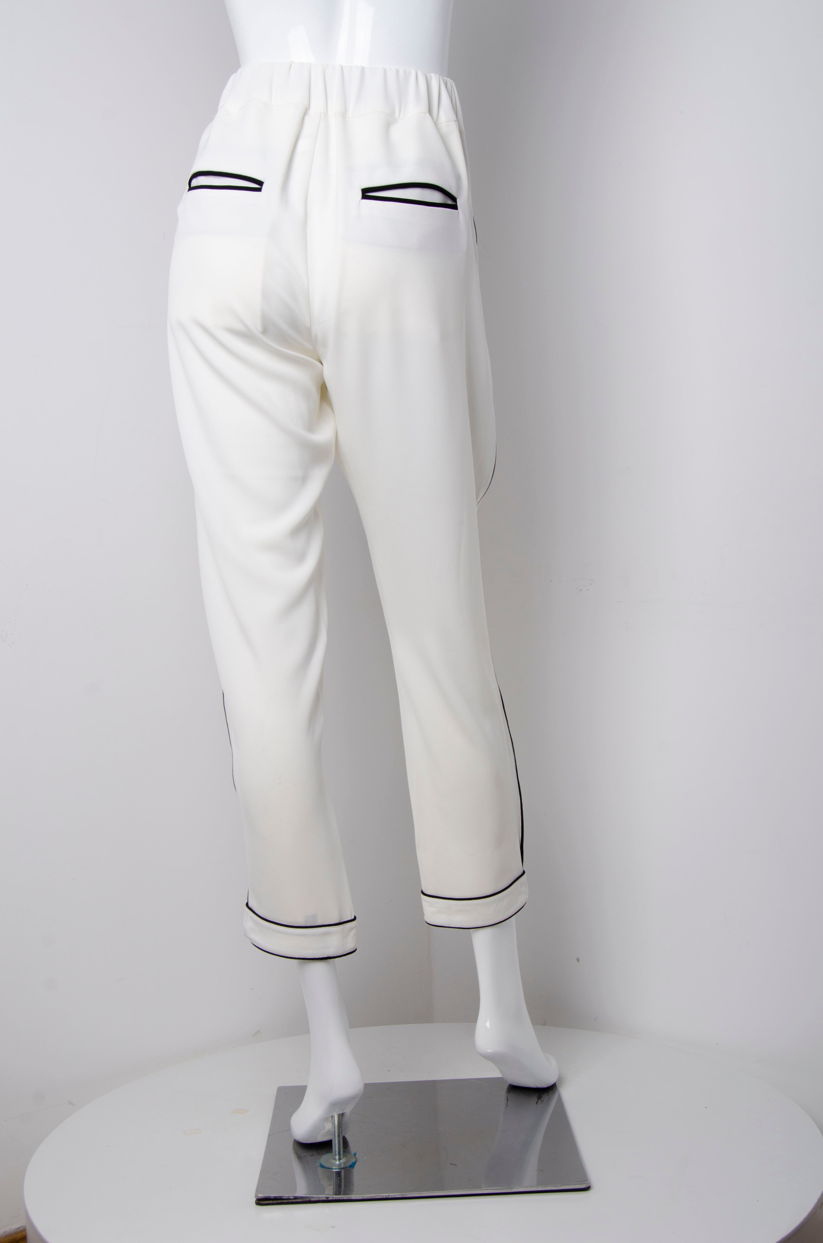 White Pyjama Chic Pants - ZAID FAROUKI