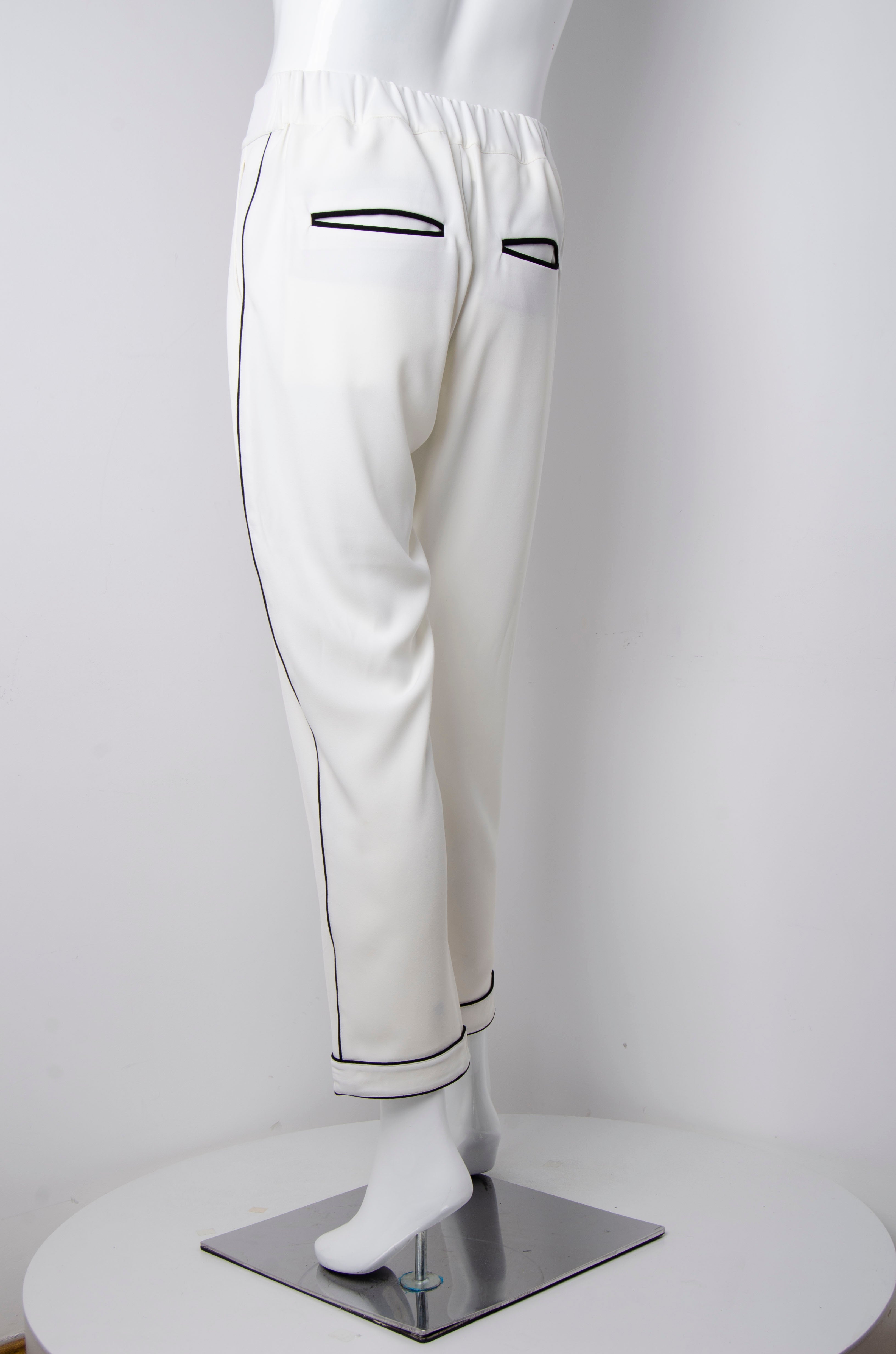 White Pyjama Chic Pants - ZAID FAROUKI