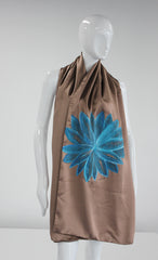 Beige Floral Silk Scarf - ZAID FAROUKI