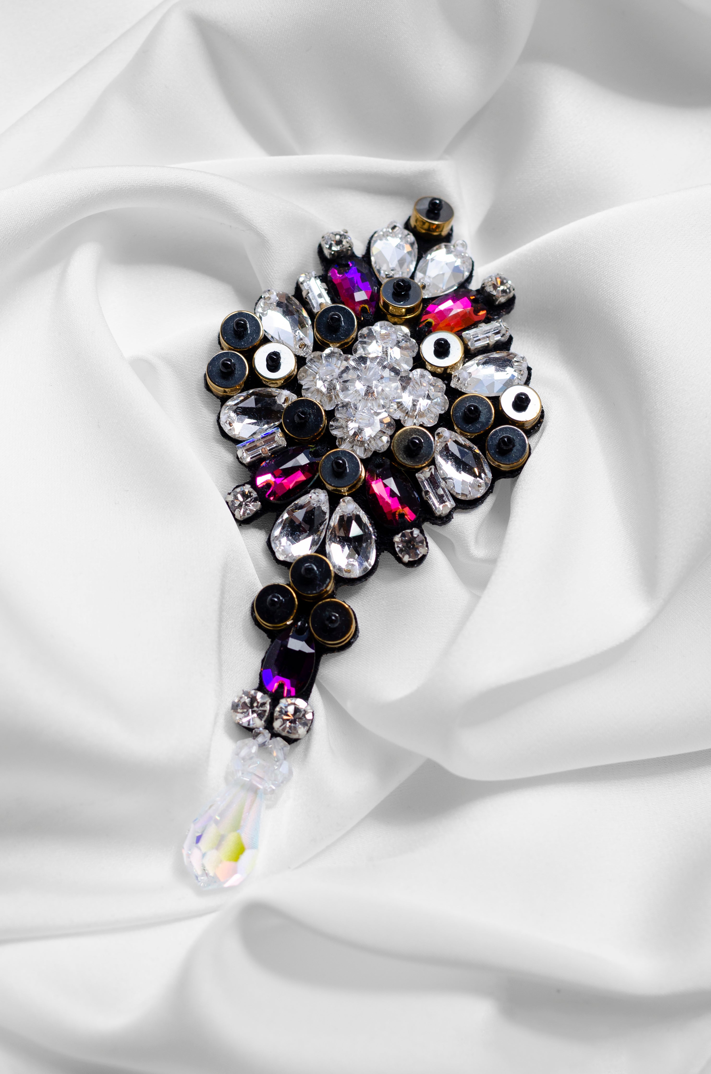 Crystal and Metalwork Brooch
