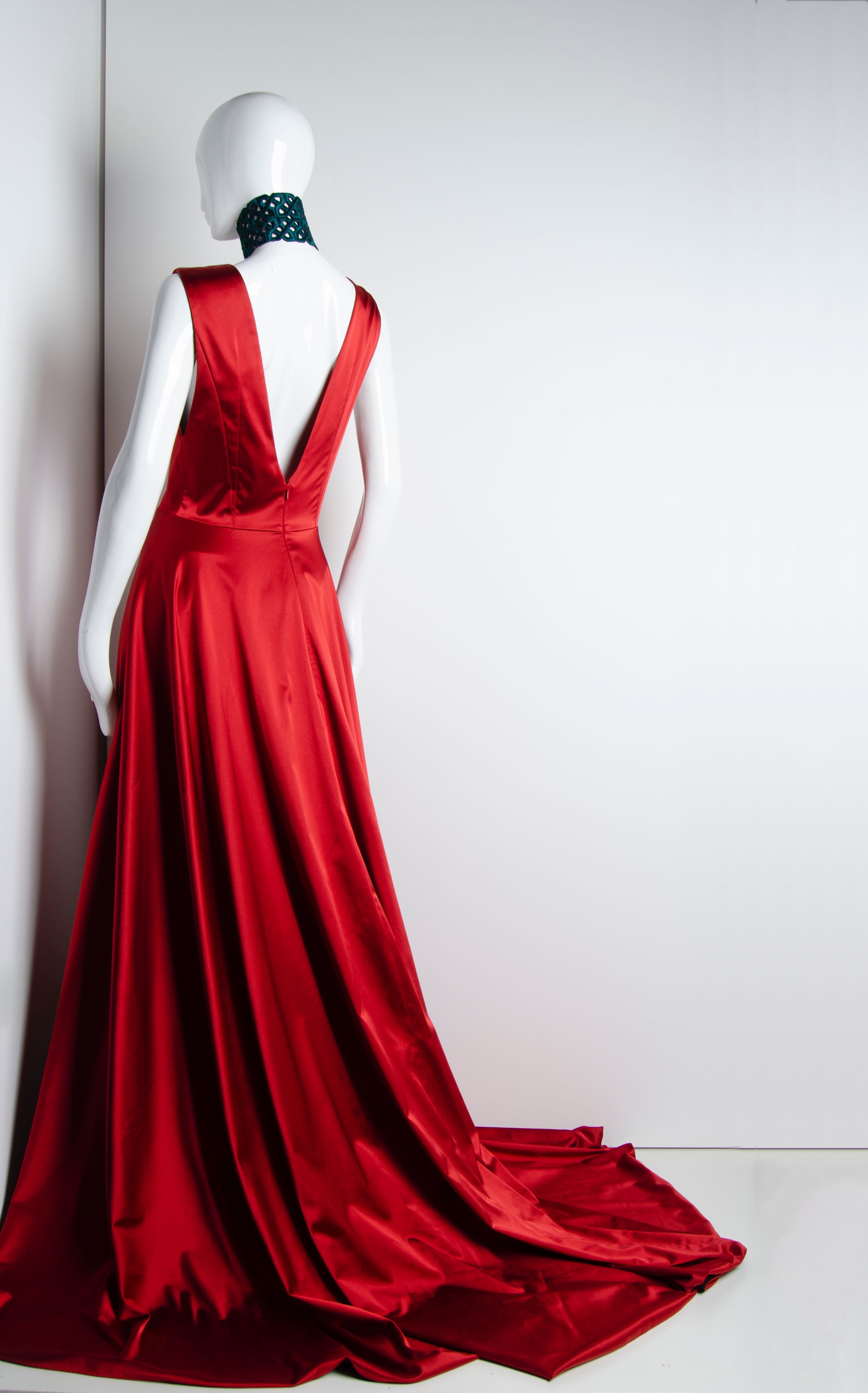 Geometric Silk Gown - ZAID FAROUKI
