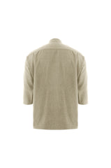 Green Beige Linden Wrap Top - ZAID FAROUKI