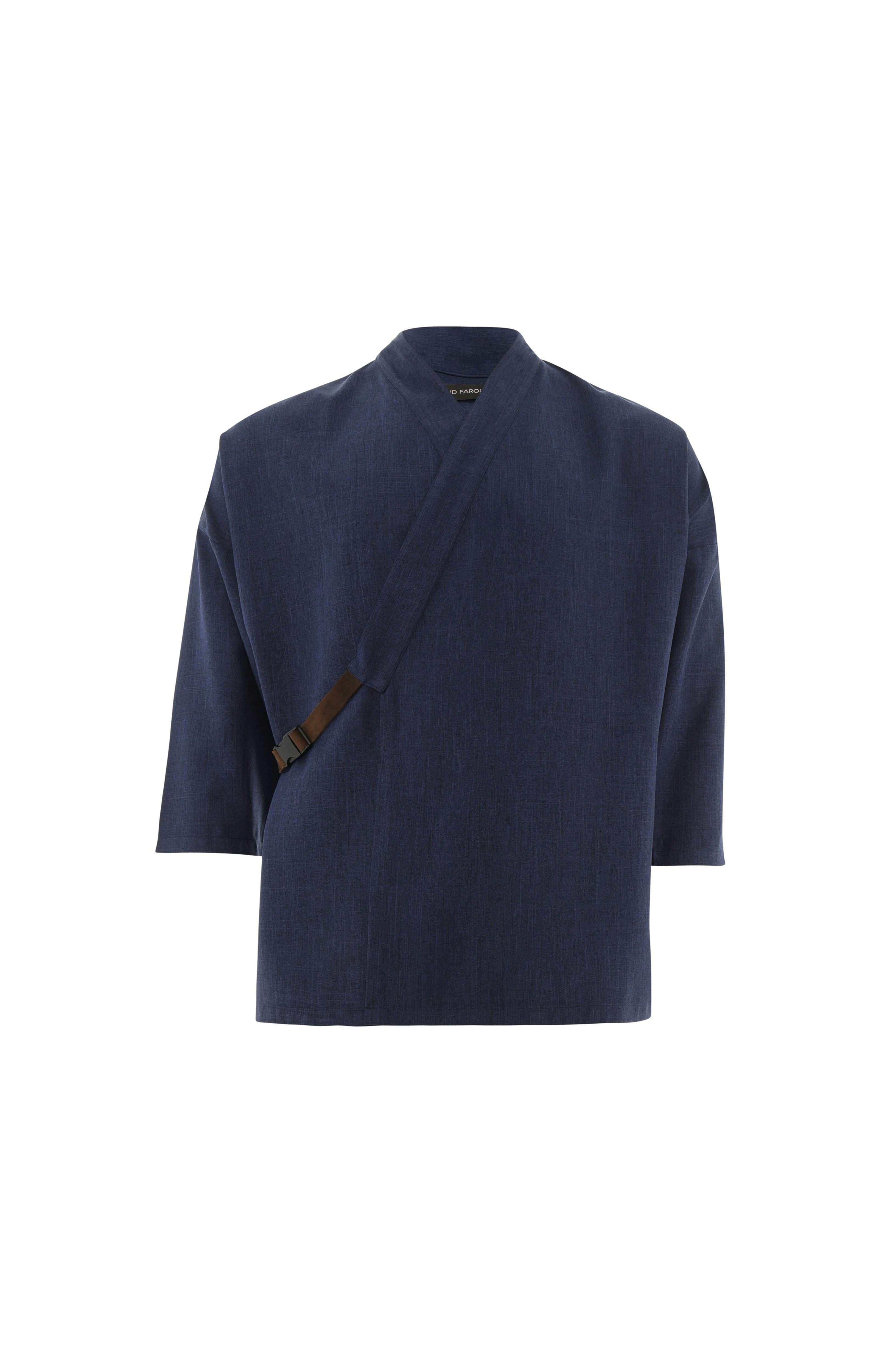 Navy Blue Wrap Top - ZAID FAROUKI