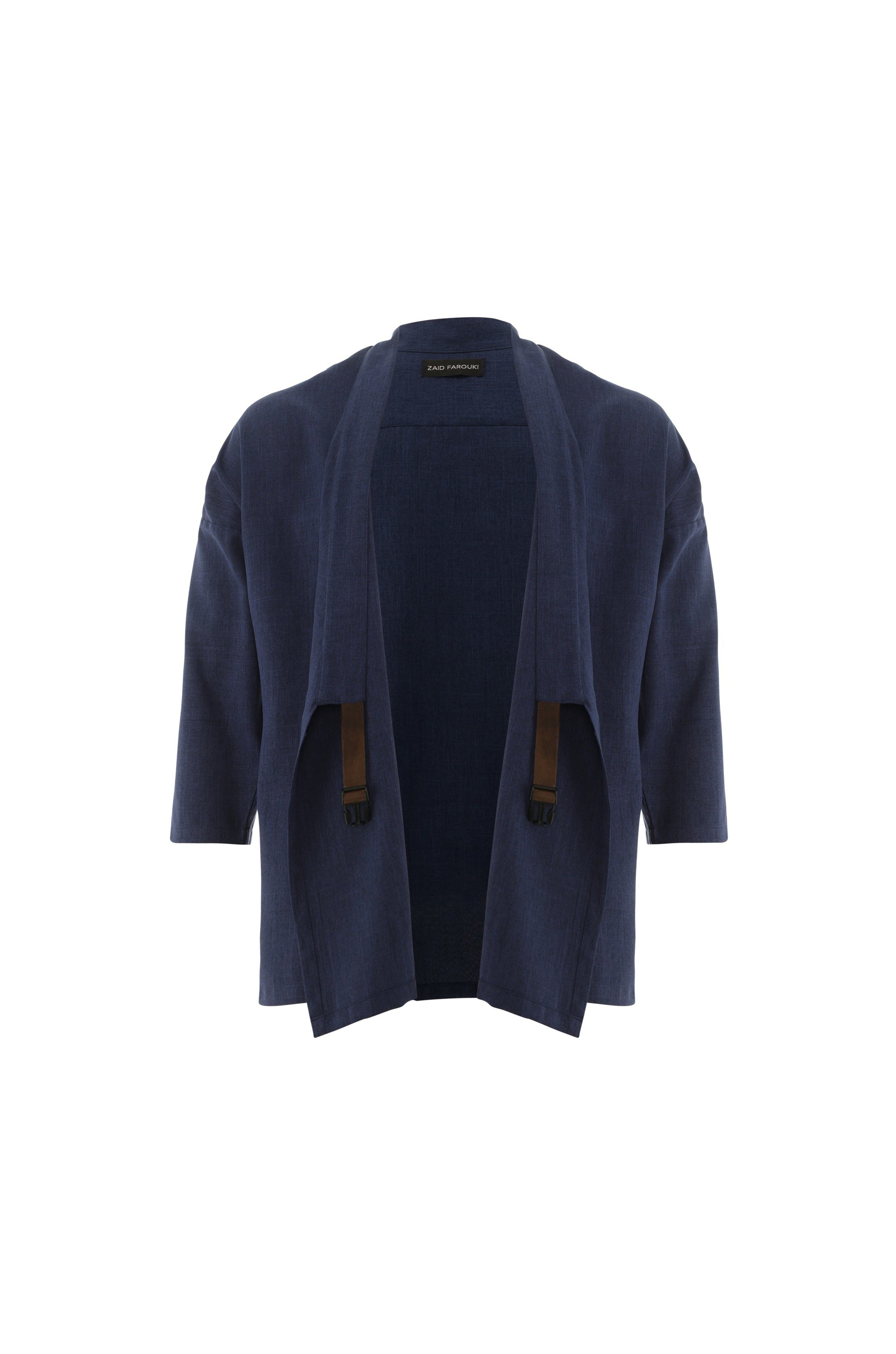 Navy Blue Wrap Top - ZAID FAROUKI