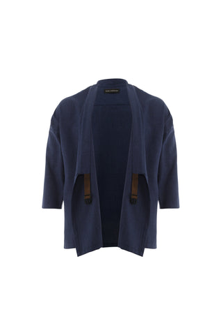 Navy Blue Wrap Top - ZAID FAROUKI