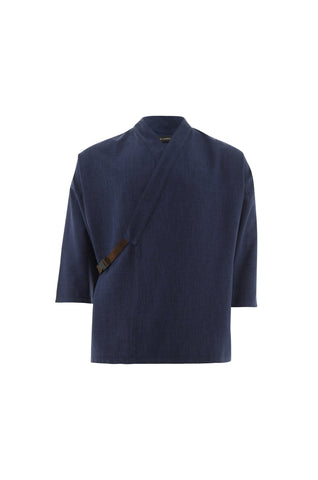 Navy Blue Wrap Top - ZAID FAROUKI
