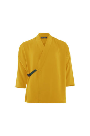 Amber Yellow Wrap Top - ZAID FAROUKI