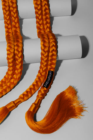 Orange Silk Tassel Rope Belt