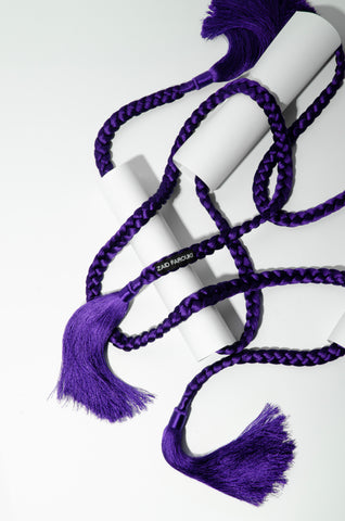 Purple Silk Tassel Rope Belt