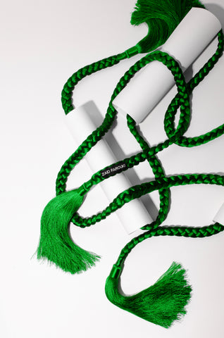 Green Silk Tassel Rope Belt