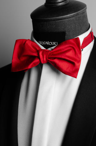 Red Silk Classic Bow Tie