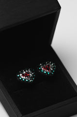 Crystal Heart Watermelon Cufflinks