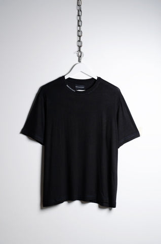 Contrast Stitch Black T-shirt