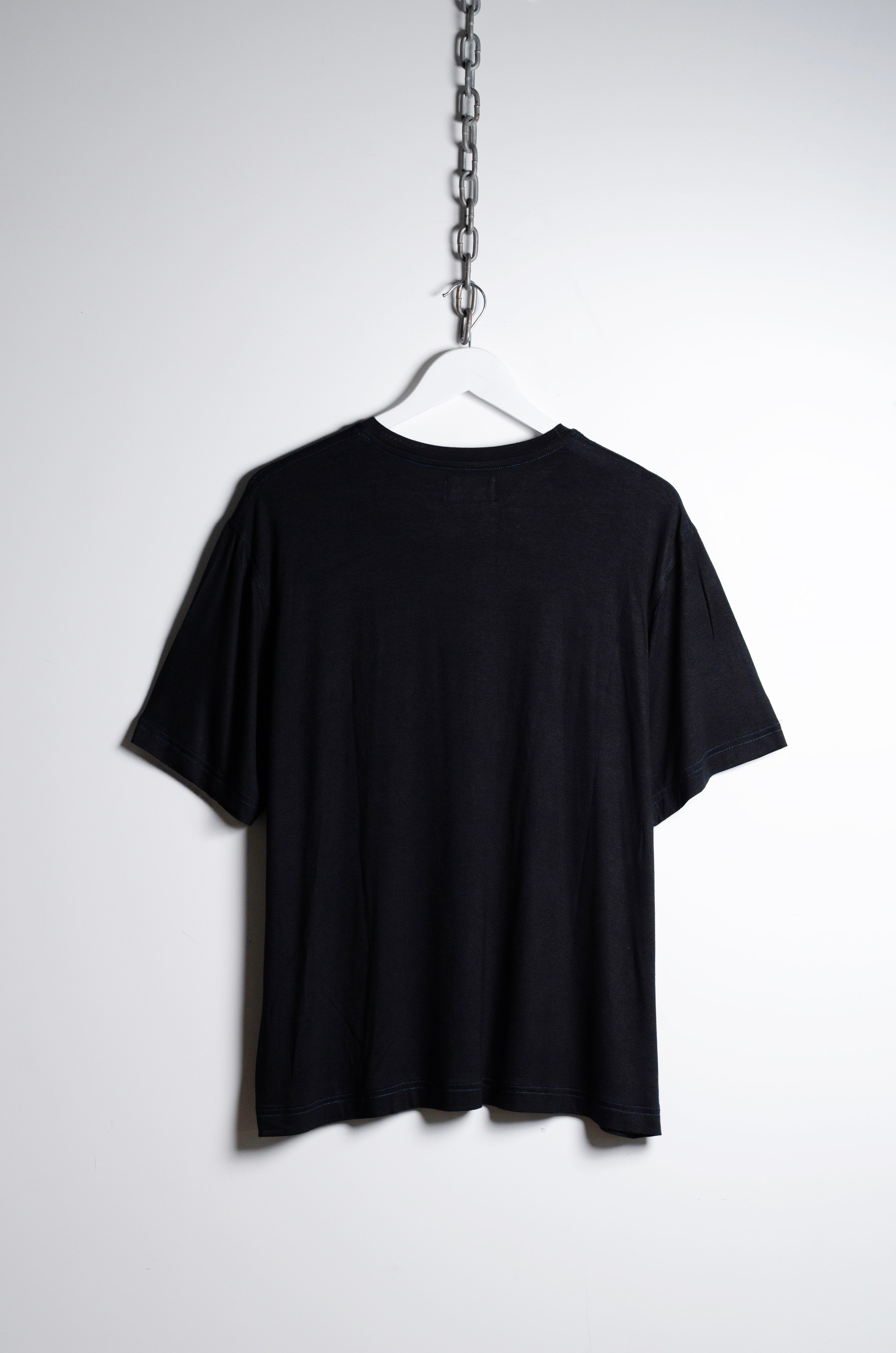 Contrast Stitch Black T-shirt