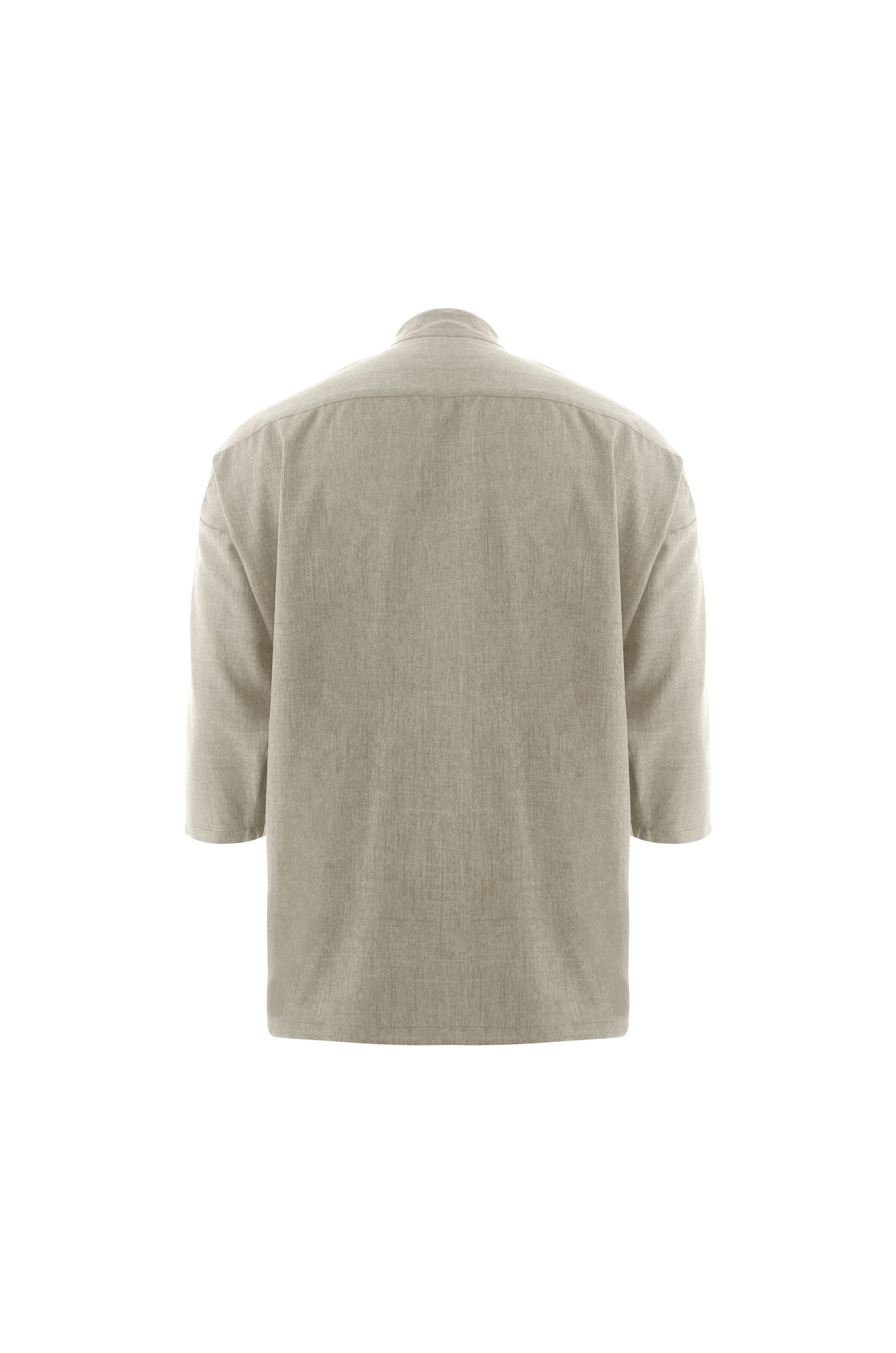 Green Beige Linden Wrap Top - ZAID FAROUKI