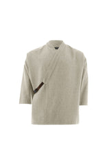 Green Beige Linden Wrap Top - ZAID FAROUKI