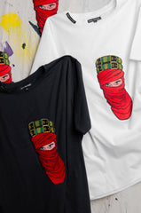 UAE 50th National Day Mystique White T-shirt w/ Red Face Embroidery - ZAID FAROUKI