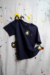 UAE 50th National Day Navy T-shirt w/ Emirati Woman Face Embroidery - ZAID FAROUKI