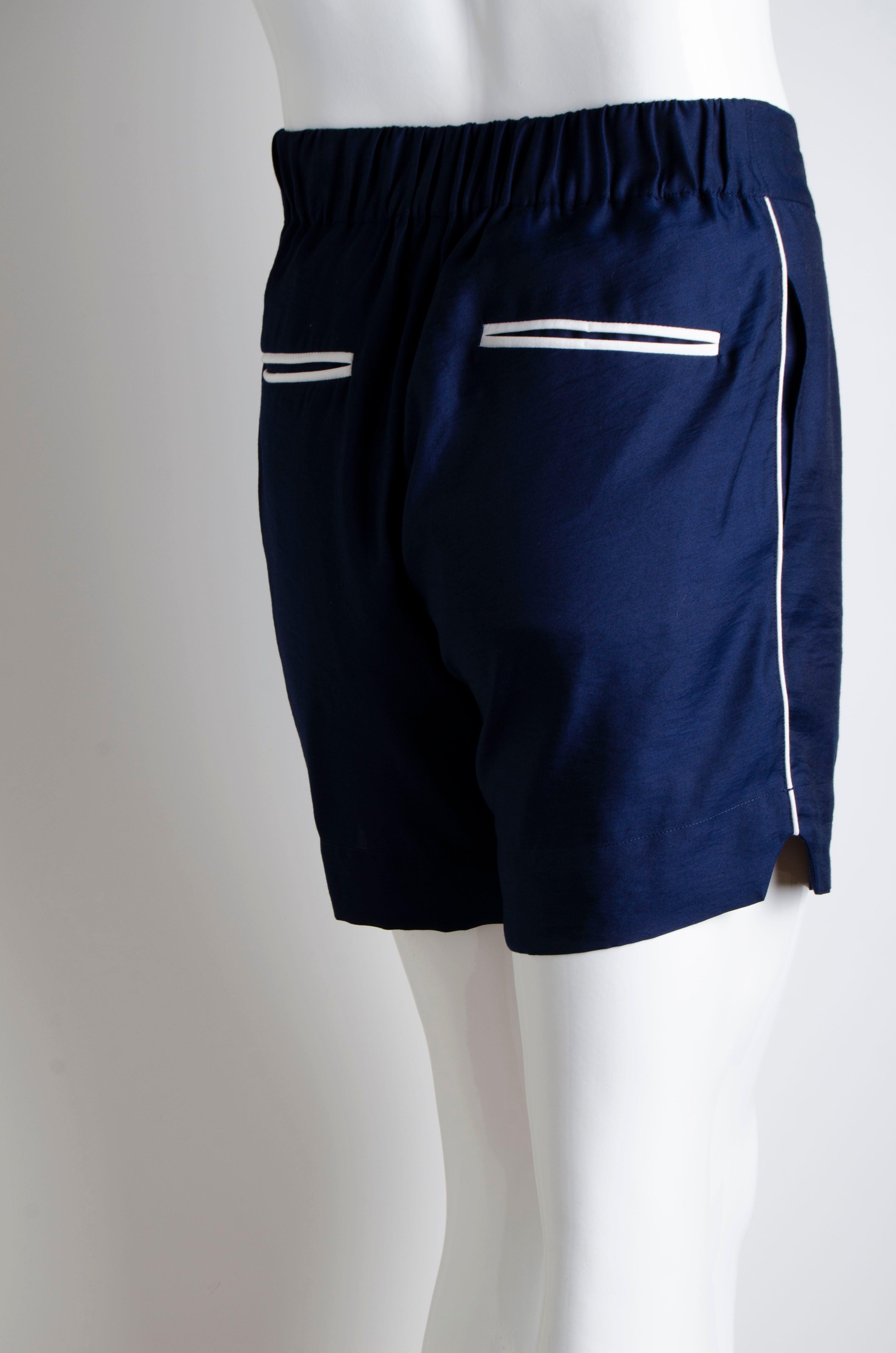Navy Blue Pyjama Chic Shorts