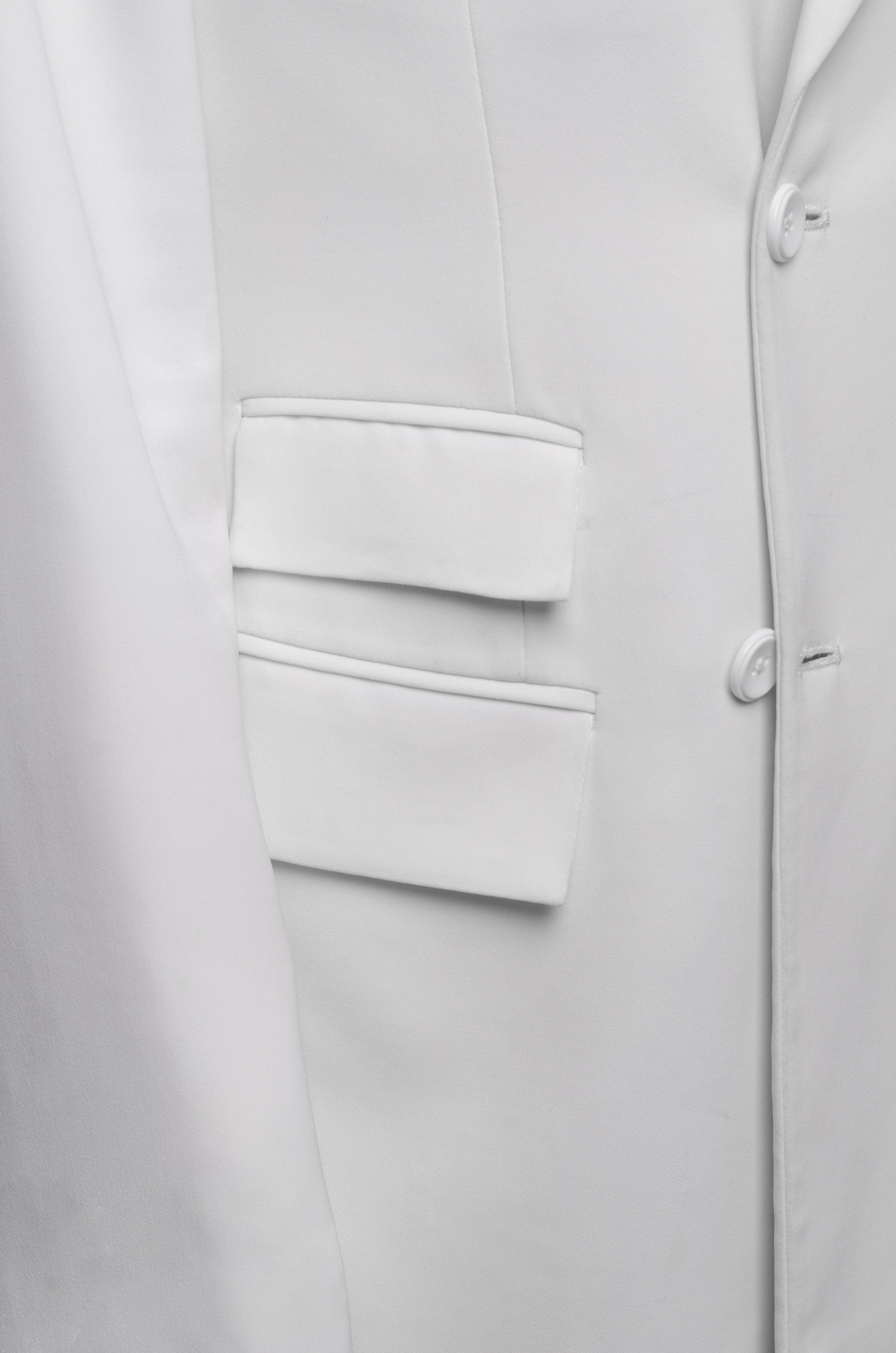 White Double-Breasted  Suit Jacket