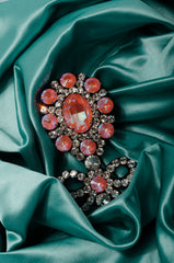 Bow Detail Coral Brooch