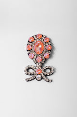 Bow Detail Coral Brooch