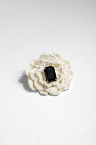 Crocheted Crystal Brooch