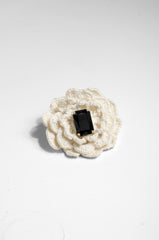 Crocheted Crystal Brooch