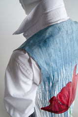 Hand Painted Blue Long Coat - ZAID FAROUKI