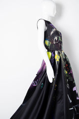 Black Handpainted Gown - ZAID FAROUKI