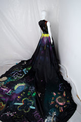 Black Handpainted Gown - ZAID FAROUKI