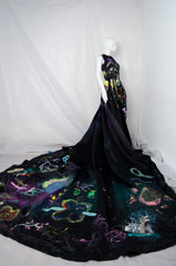Black Handpainted Gown - ZAID FAROUKI