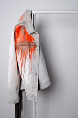 Hand Painted Fringe Denim Jacket - ZAID FAROUKI