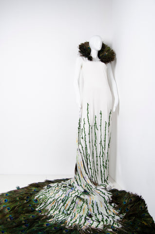 Peacock Feather Gown - ZAID FAROUKI