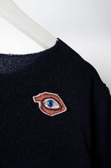 Embroidered Eye Blue Top