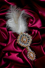 Pink Crystal Feather Brooch