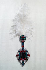 Gothic Crystal Feather Brooch