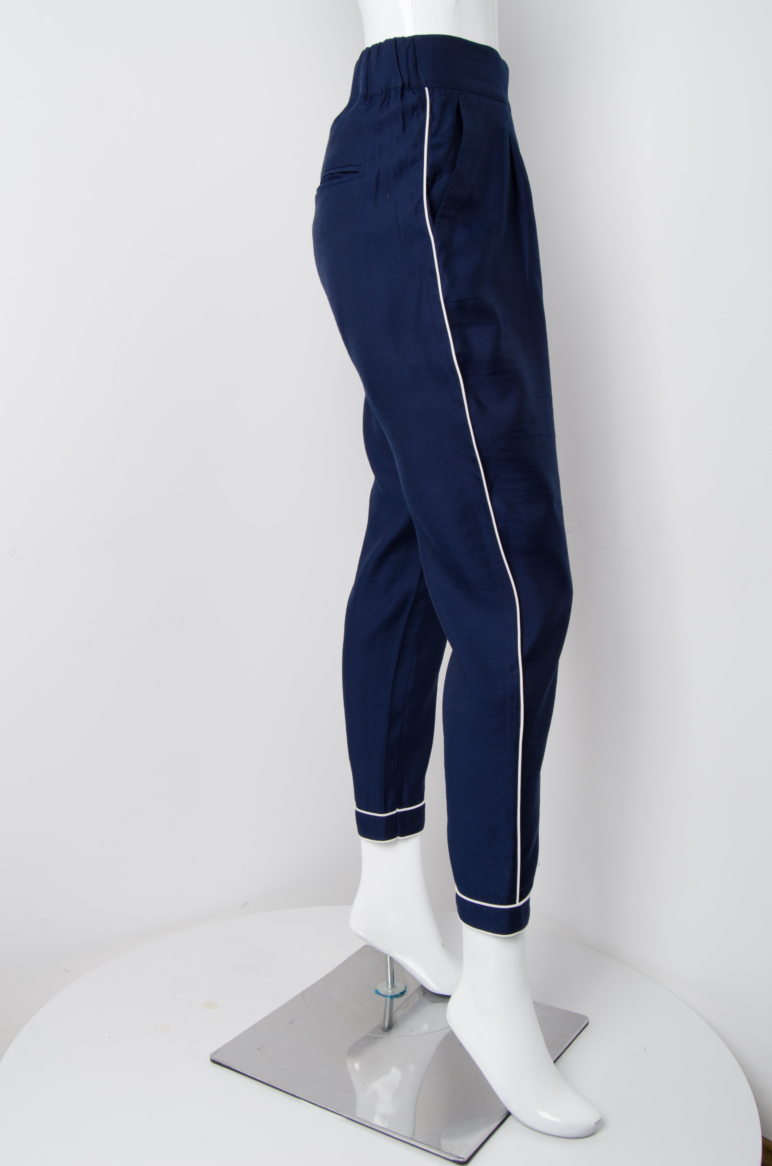 Navy Blue Pyjama Chic Pants