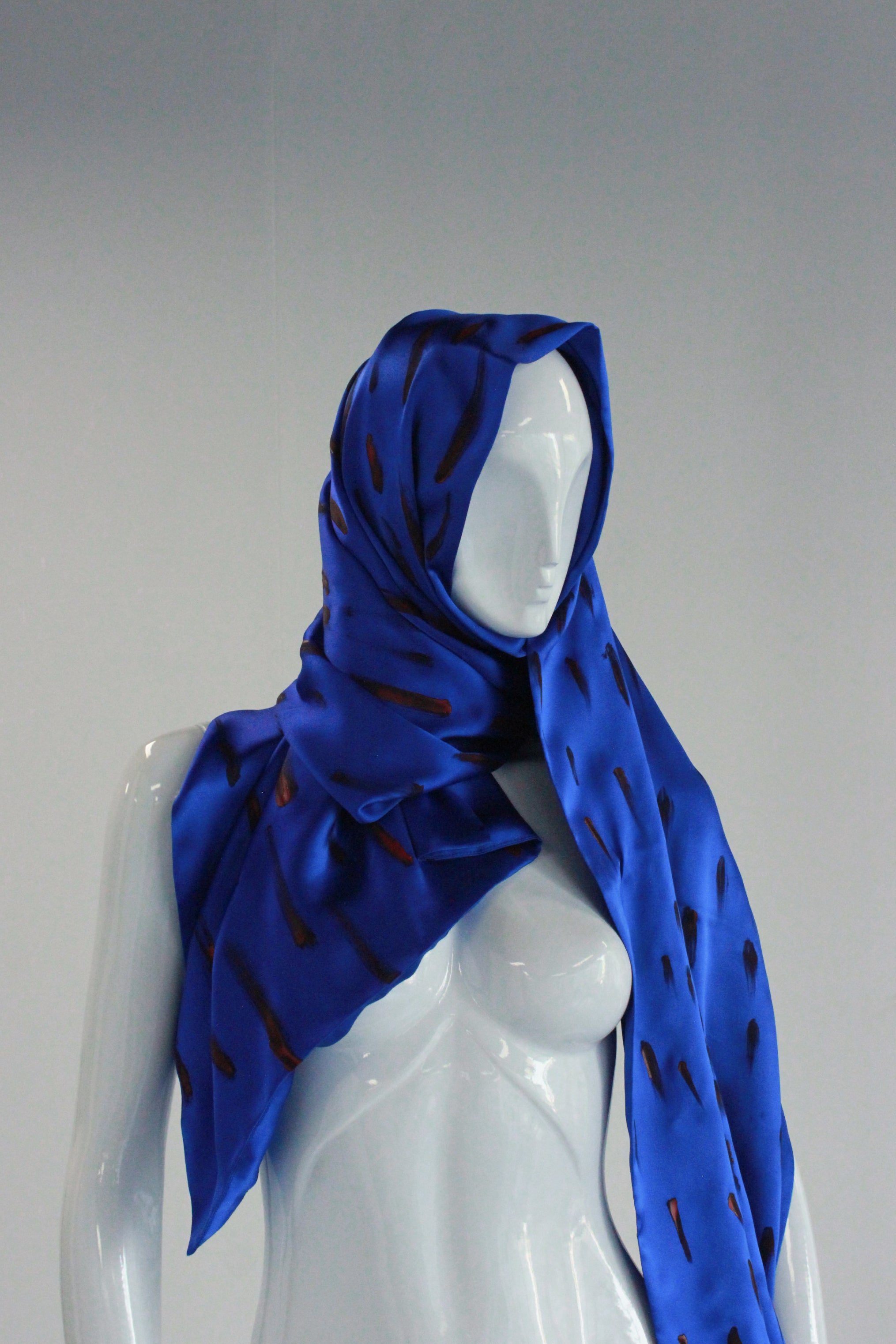 Electric Blue Silk Scarf