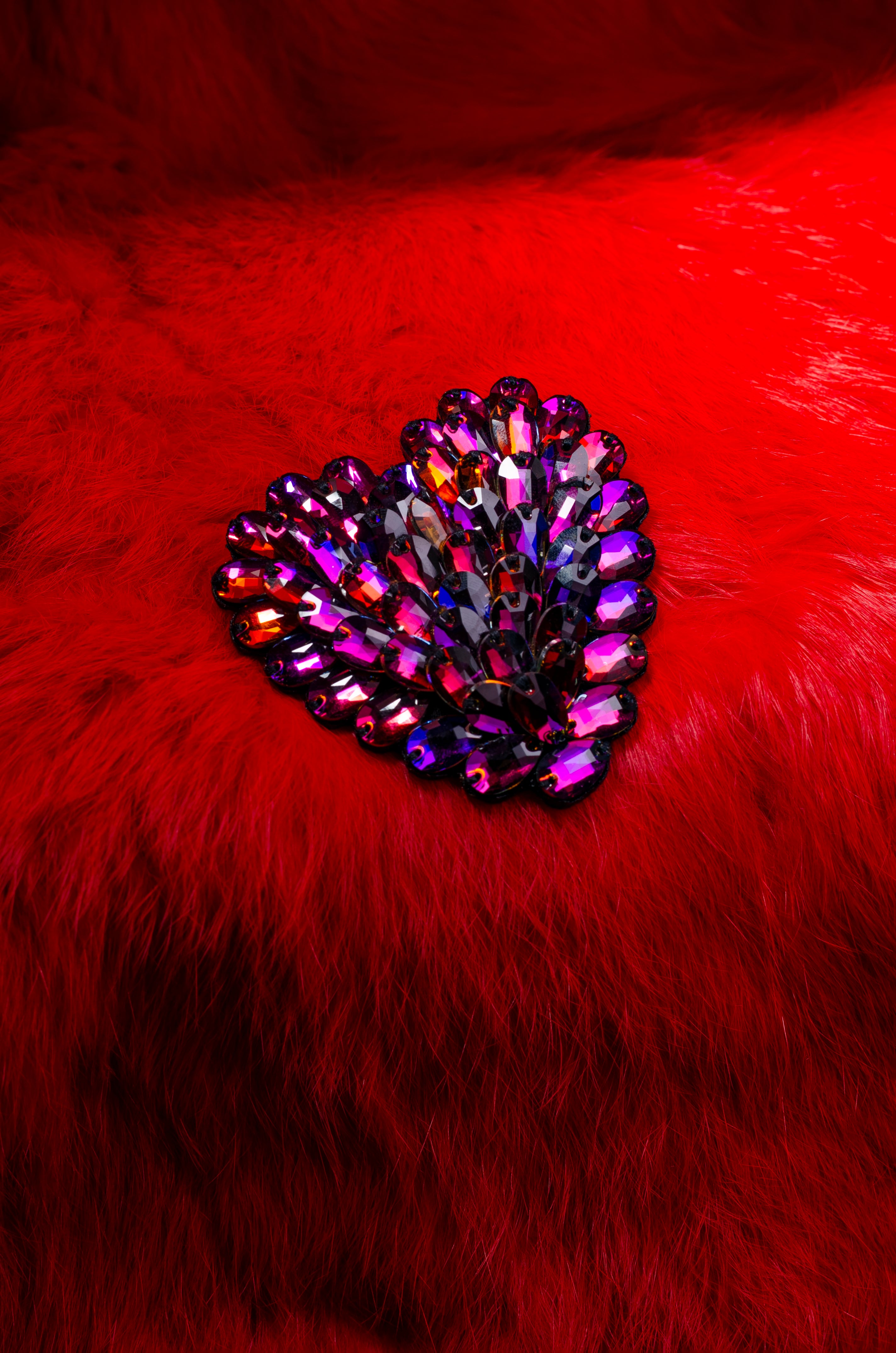Multi-Colored Heart Brooch