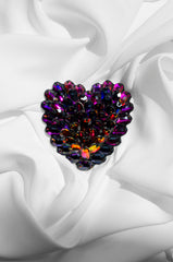 Multi-Colored Heart Brooch