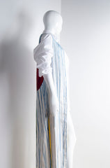Hand Painted Blue Long Coat - ZAID FAROUKI